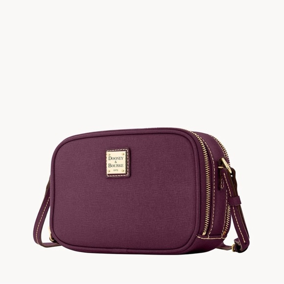 NWT Dooney & Bourke Saffiano Leather Sawyer Crossbody Bag • Plum Wine - Picture 13 of 15
